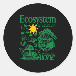 Ecosystem life in balance nature design  classic round sticker