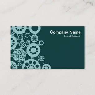 Ecosystem - Light Blue Green on Dark Moss Green Business Card