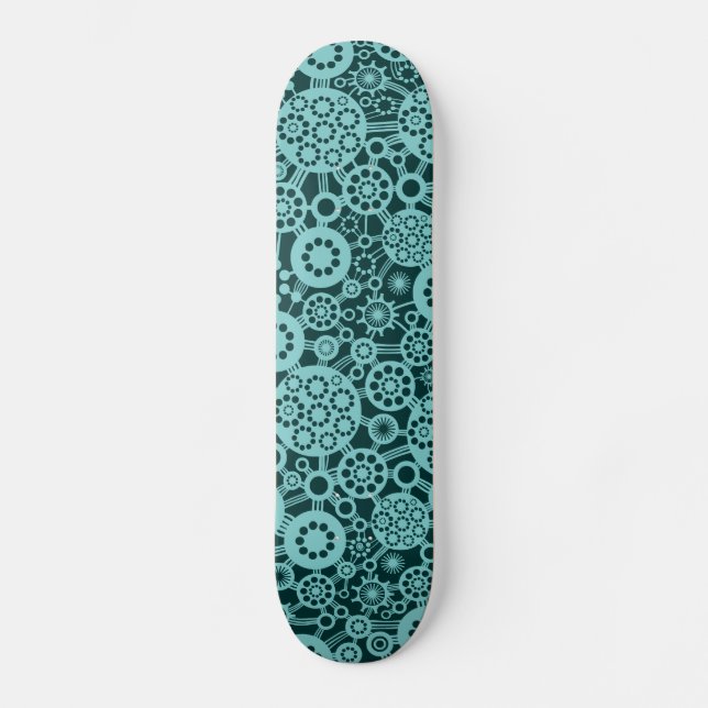 Ecosystem - Lt Blue Green on Dk Green Skateboard (Front)
