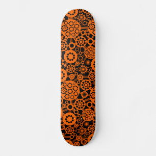 Ecosystem - Orange on Black Skateboard