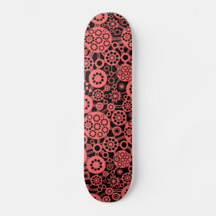 Ecosystem - Tropical Pink on Black Skateboard