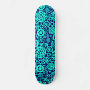 Ecosystem - Turquoise on Deep Navy Skateboard