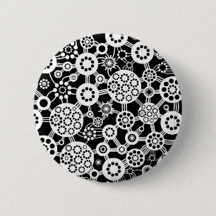Ecosystem - White on Black 6 Cm Round Badge