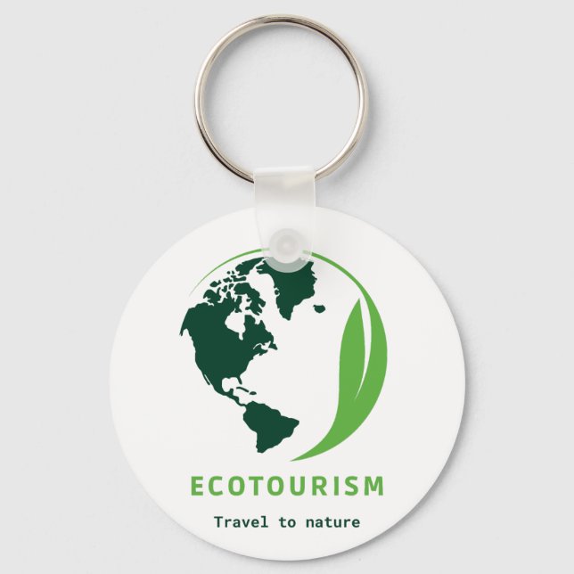 Ecotourism Green Travel to Nature Key Ring (Front)