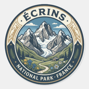 Écrins National Park France Classic Round Sticker