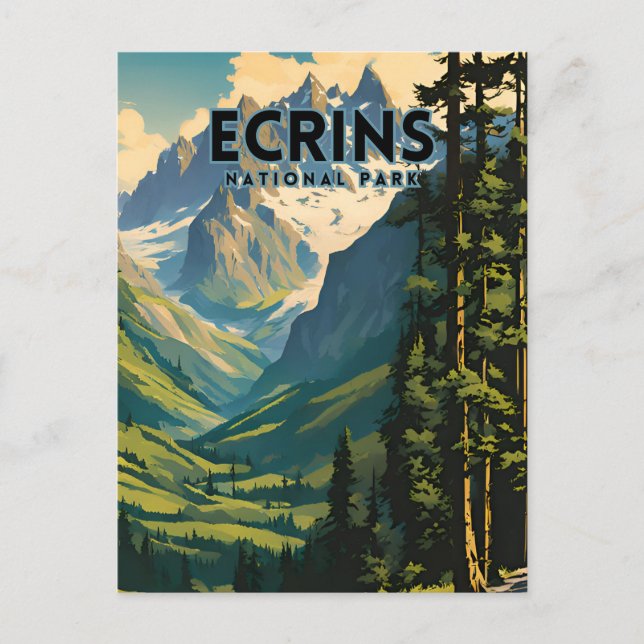 Ecrins National Park Travel Poster Postcard (Front)