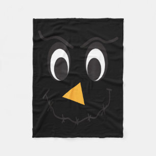 Ecrow Face Angry Smile Thanksgiving Halloween Fleece Blanket