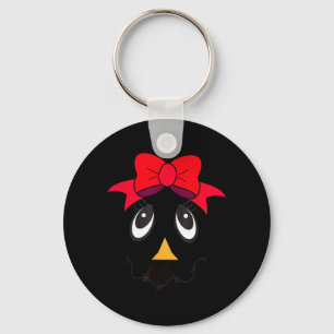 Ecrow Face Eyelashes Bow Girl Lips Halloween Key Ring