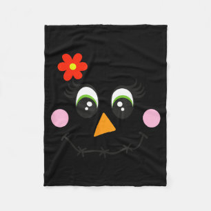 Ecrow Face Girl Eyelashes Flower Funny Halloween Fleece Blanket