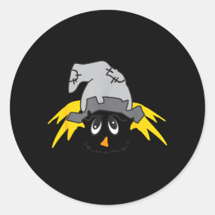 Ecrow Face Hat Cute Thanksgiving Halloween Costume Classic Round Sticker