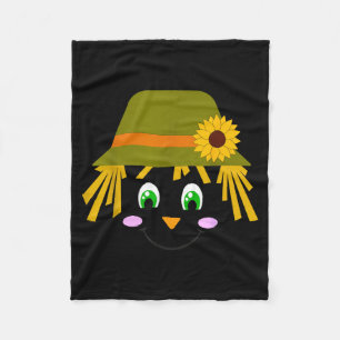 Ecrow Face In A Hat Suower Funny Halloween Costume Fleece Blanket
