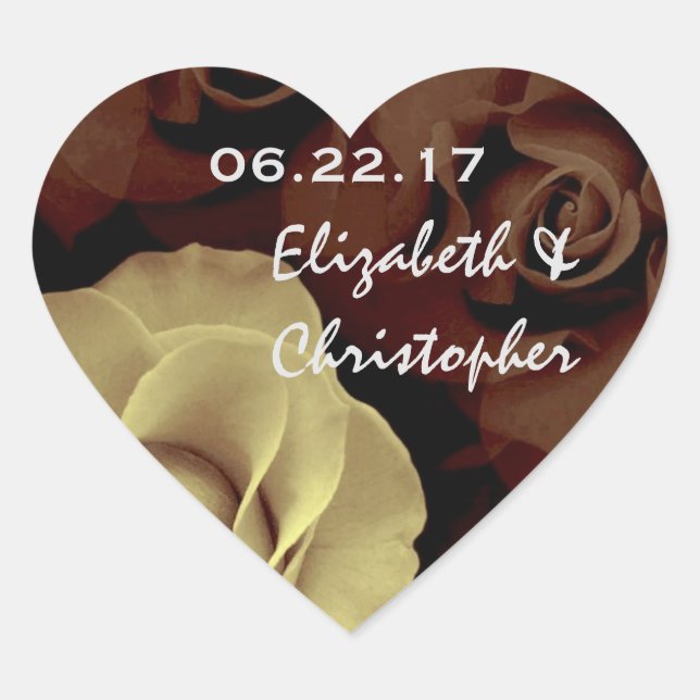 Ecru and Rose Wedding Sticker V01 (Front)