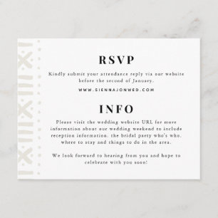 Ecru Boho Mudcloth Border Wedding Enclosure Card