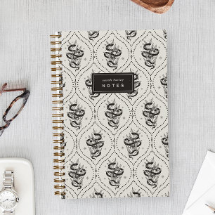 Ecru Botanical Snake Personalised Notebook