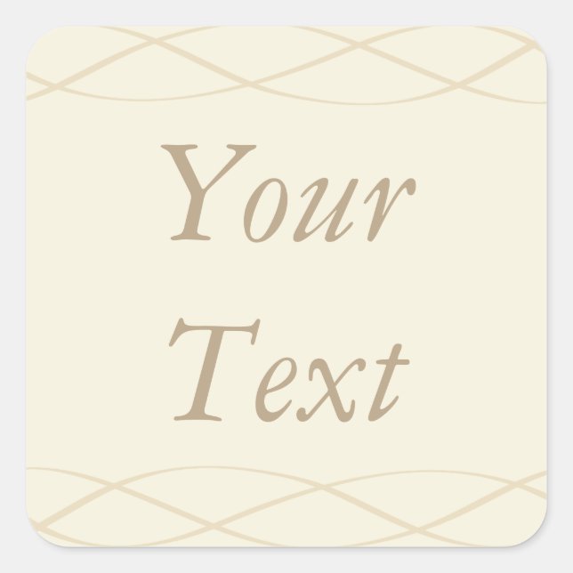 Ecru & Cream Stickers or Labels w/ Custom Text (Front)