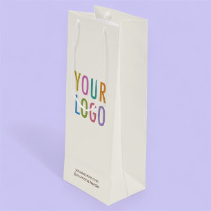 Ecru Cream Wine Gift Bag Business Logo Promotional