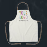 Ecru Custom Apron with Business Logo Personalised<br><div class="desc">Personalise this all-over-print apron with your own company logo or picture and custom text. The text can be a name, business tagline, website address, social media handle, or other personalised text to express yourself. Available in light ecru and other colours (all colours are customisable). It’s unisex available in large, medium,...</div>