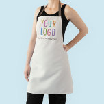 Ecru Custom Apron with Business Logo Personalised<br><div class="desc">Personalise this all-over-print apron with your own company logo or picture and custom text. The text can be a name, business tagline, website address, social media handle, or other personalised text to express yourself. Available in light ecru and other colours (all colours are customisable). It’s unisex available in large, medium,...</div>