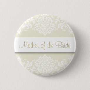 Ecru Damask Mother of the Bride Button