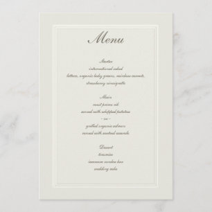 Ecru Dreams Triple Frame Traditional Wedding Menu