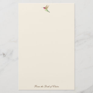 Ecru Hummingbird Stationery Paper