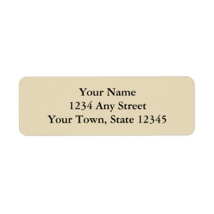 Ecru or Beige Printed Return Address Labels