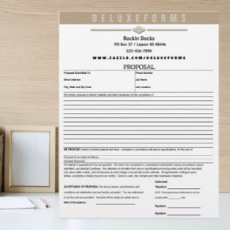 Ecru White Diamond Line Proposal Form Custom Letterhead