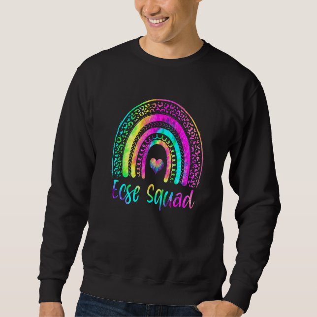 Ecse Squad Team Tie Dye Rainbow Back To School Tea Sweatshirt (Front)