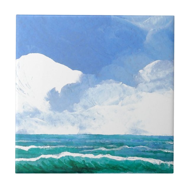 Ecstacy Ocean Beach Waves Surf Art Gifts Tile (Front)
