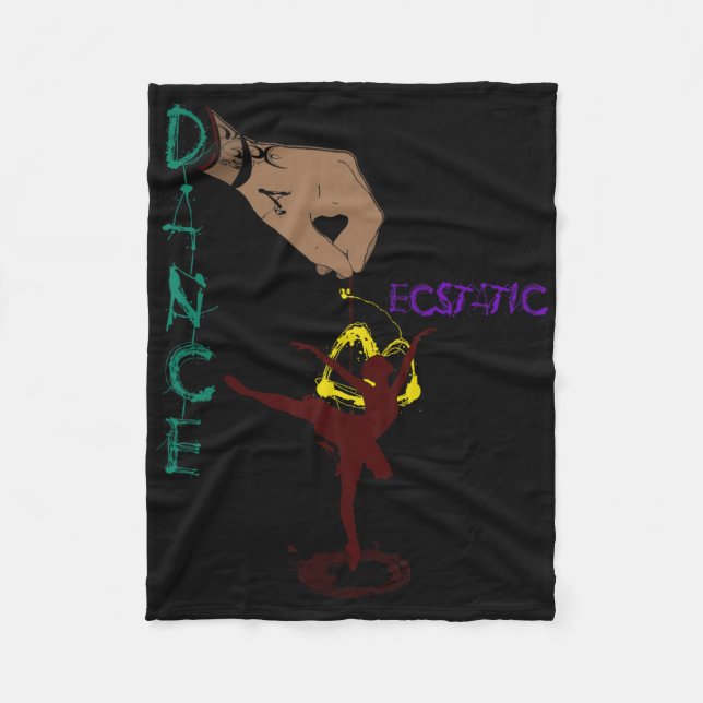 Ecstatic Dance Llerina Dancer In A Tutu Freestyle  Fleece Blanket (Front)