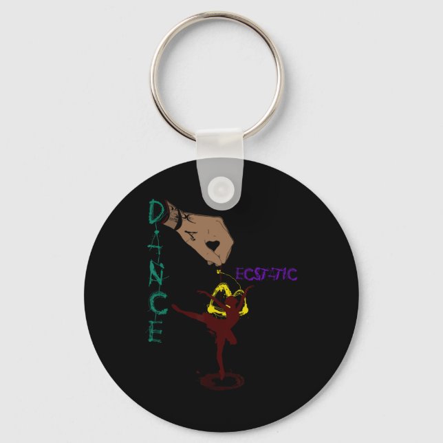 Ecstatic Dance Llerina Dancer In A Tutu Freestyle  Key Ring (Front)
