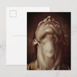Ecstatic Woman Head Back Closed Eyes Sensual Postcard