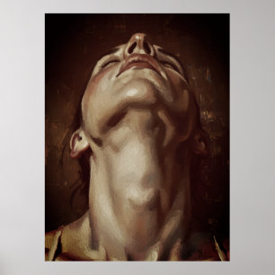 Ecstatic Woman Head Back Closed Eyes Sensual Poster