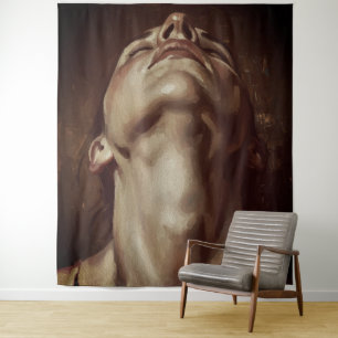 Ecstatic Woman Head Back Closed Eyes Sensual Tapestry