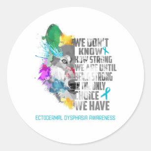Ectodermal Dysphasia Awareness Ribbon Support Gift Classic Round Sticker