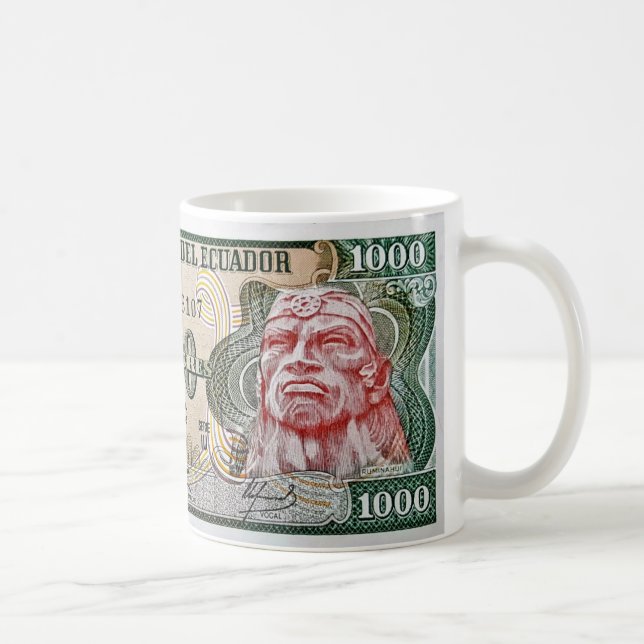 Ecuador 1000 Sucres Ruminahui Banknote Mug (Right)