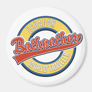 Ecuador backpacker world traveller logo magnet