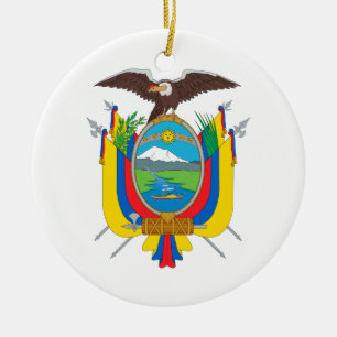 Ecuador Coat of Arms Ceramic Tree Decoration