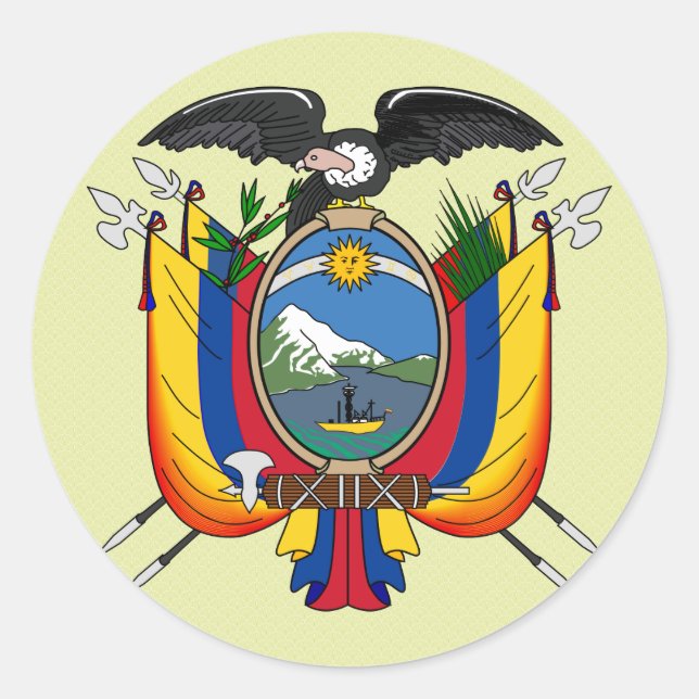 Ecuador Coat of Arms detail Classic Round Sticker (Front)