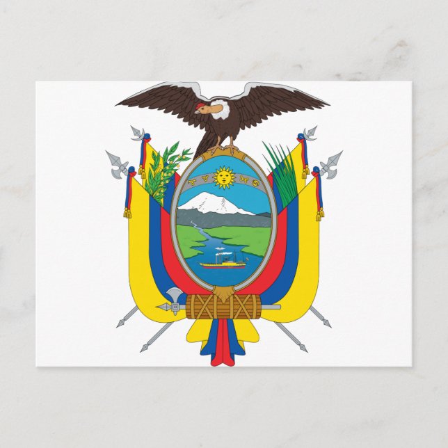 Ecuador Coat Of Arms Postcard (Front)