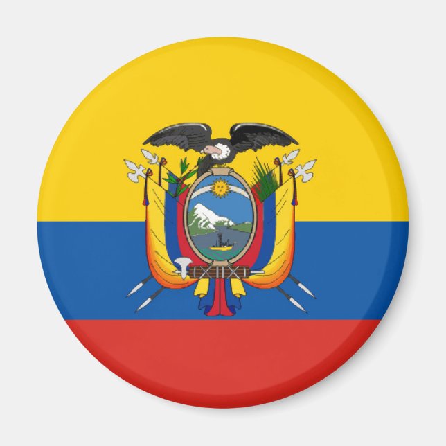 Ecuador country flag symbol long magnet (Front)