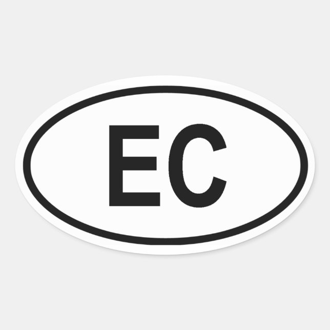 Ecuador "EC" Oval Sticker (Front)