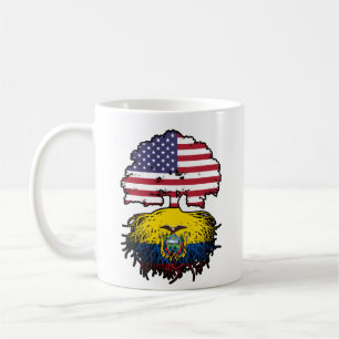 Ecuador Ecuadorian American USA Tree Roots Flag Coffee Mug