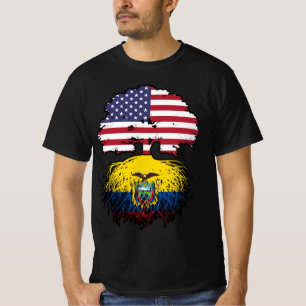 Ecuador Ecuadorian American USA Tree Roots Flag T-Shirt