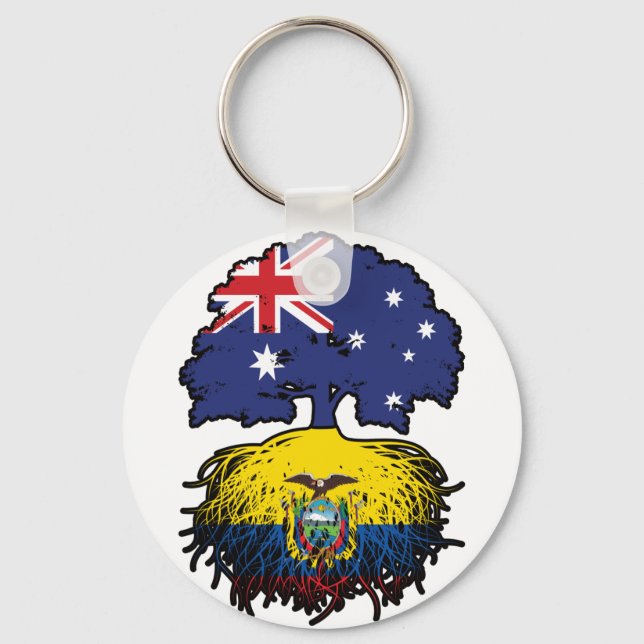 Ecuador Ecuadorian Australian Tree Roots Key Ring (Front)