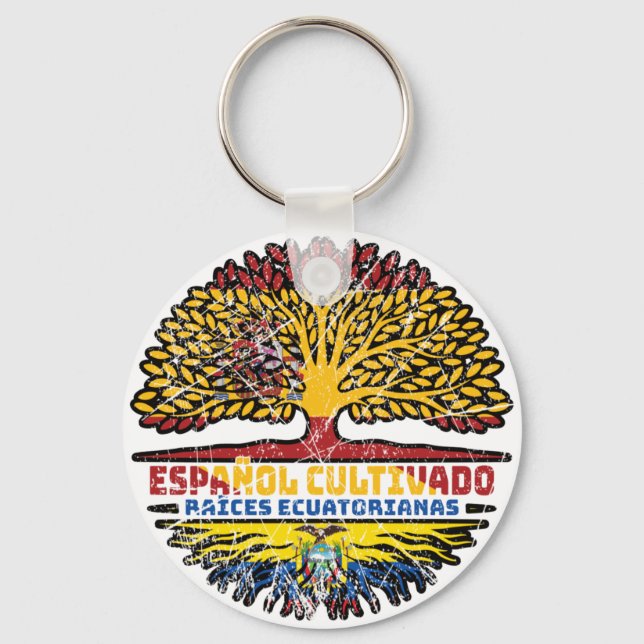 Ecuador Ecuadorian Ecuadoran Spain Spanish Key Ring (Front)