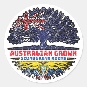 Ecuador Ecuadorian Ecuadorean Australian Australia Classic Round Sticker