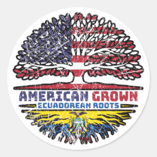 Ecuador Ecuadorian Ecuadorean Ecuadoran US America Classic Round Sticker