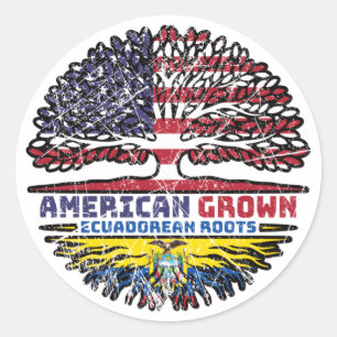 Ecuador Ecuadorian Ecuadorean Ecuadoran US America Classic Round Sticker