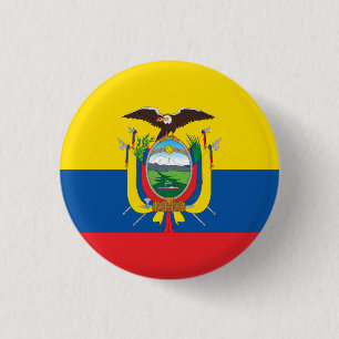 Ecuador (Ecuadorian) Flag 3 Cm Round Badge